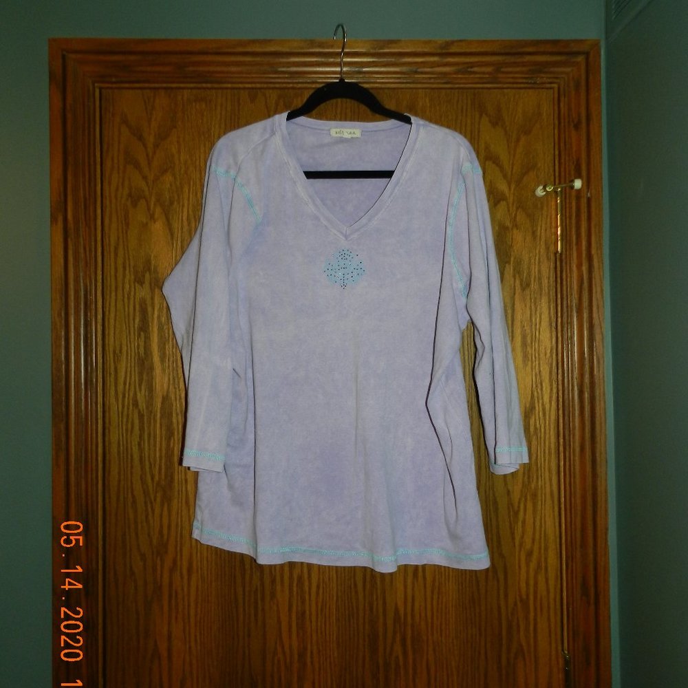 Women's XCIT Purple V Neck Top